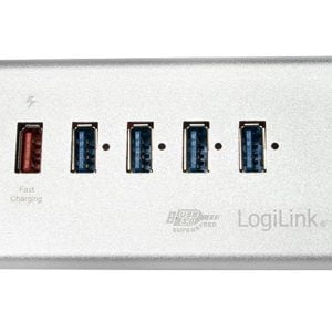 LogiLink USB 3.0 Hub 4-Port + 1x Fast Charging Port silver (UA0227)