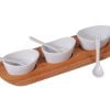 MK Bamboo BERLIN - Dip Tray Set with 3 Spoons and 3 Cups (7-pcs)