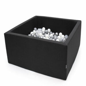 Ball-Pit Square Black 90x90X40cm (+200 Balls) - shoppydeals.co.uk
