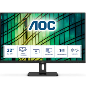 AOC E2 80 cm (31.5inch) 4K Ultra HD - LED - 4 ms - Black U32E2N