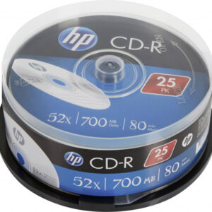 HP CD-R 80Min/700MB/52x Cakebox (25 Disc) - Silver Surface CRE00015