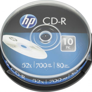 HP CD-R 80Min/700MB/52x Cakebox (10 Disc) - Silver Surface CRE00019