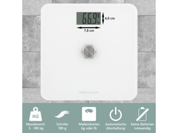 ProfiCare Kinetic bathroom scale PC-PW 3112 White