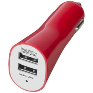 12V Car Charger 2x USB Port 2.1A (Red)