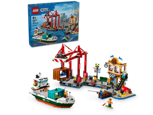 Lego City harbor with cargo ship 60422