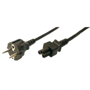 Logilink Power cord safety plug male to IEC C5 female 1.80m Black CP093